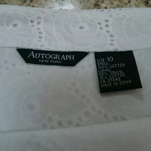 Autograph White Cotton Eyelet A-line Skirt Size 10 - Picture 4 of 6
